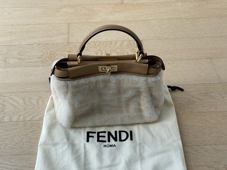 Authentic Fendi Peakaboo Shearling Logo Bag. BRANDNEW
