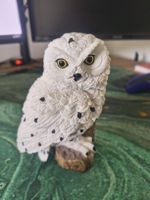 Winterdeko: Eule aus Keramik, weiss, ca. 15cm hoch