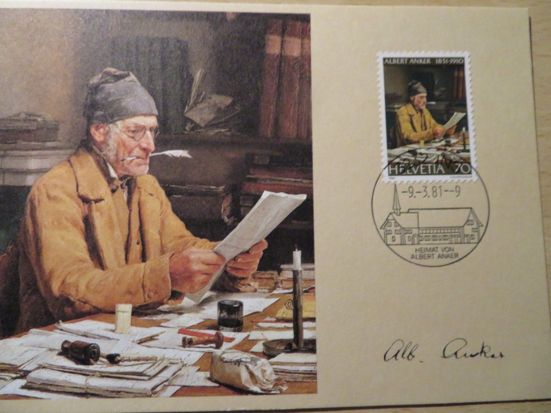 Cartoline postali: Post Karte Albert Anker 1981 – Usato da Untereggen venduto da Geobrocki
