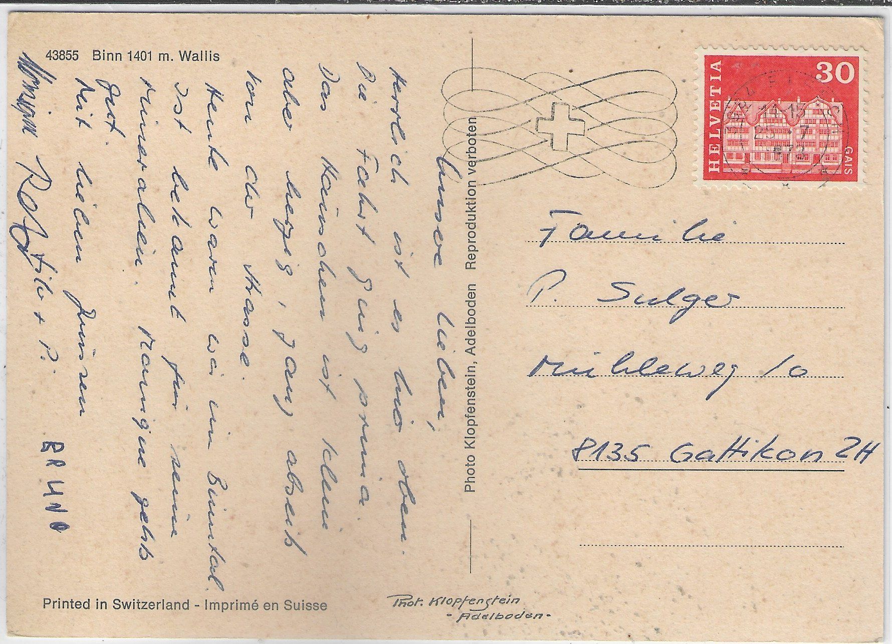 Cartoline postali: Binn - Generalansicht – Usato da Ettingen venduto da Kartenplanet 1