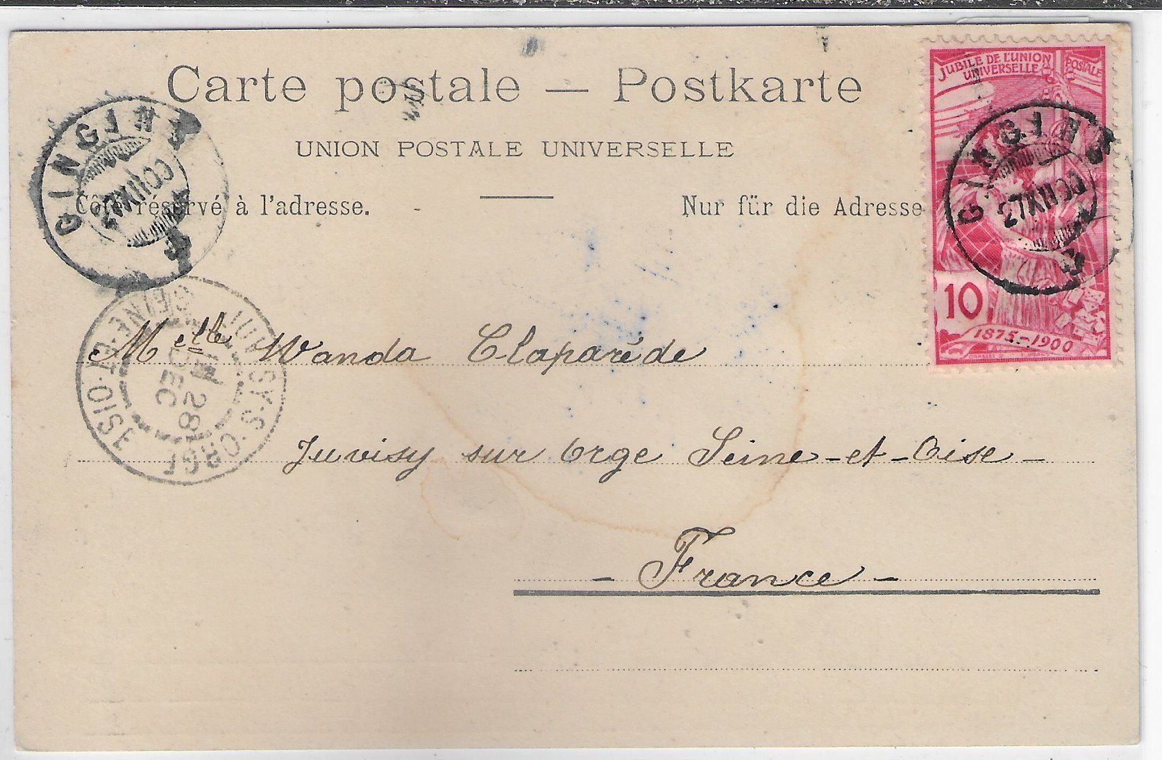 Cartoline postali: Gingins - Village - UPU 1900 10Rp. – Usato da Ettingen venduto da Kartenplanet 1