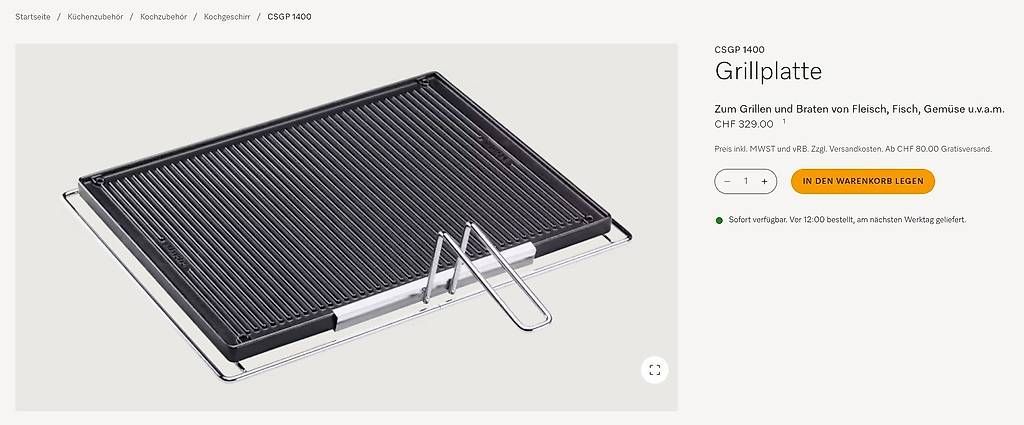 Griglie: Original Miele Grillplatte CSGP 1400 – Usato da Winterthur venduto da Joker07