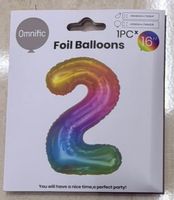 Folienballon Zahl 2 Regenbogen 16 Zoll neu41