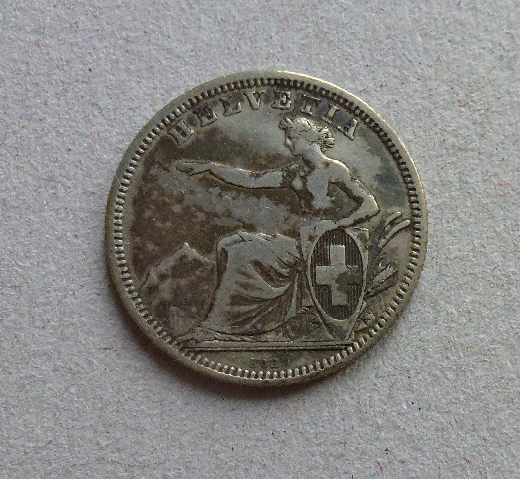 Tutti le monete: Schweiz ++ 1.- Franken 1860 – Usato da Walkringen venduto da Casablanca777 1
