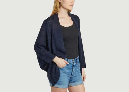 Mango Strickjacke Damen Gr. S Fledermausärmel Blau Top Zusta