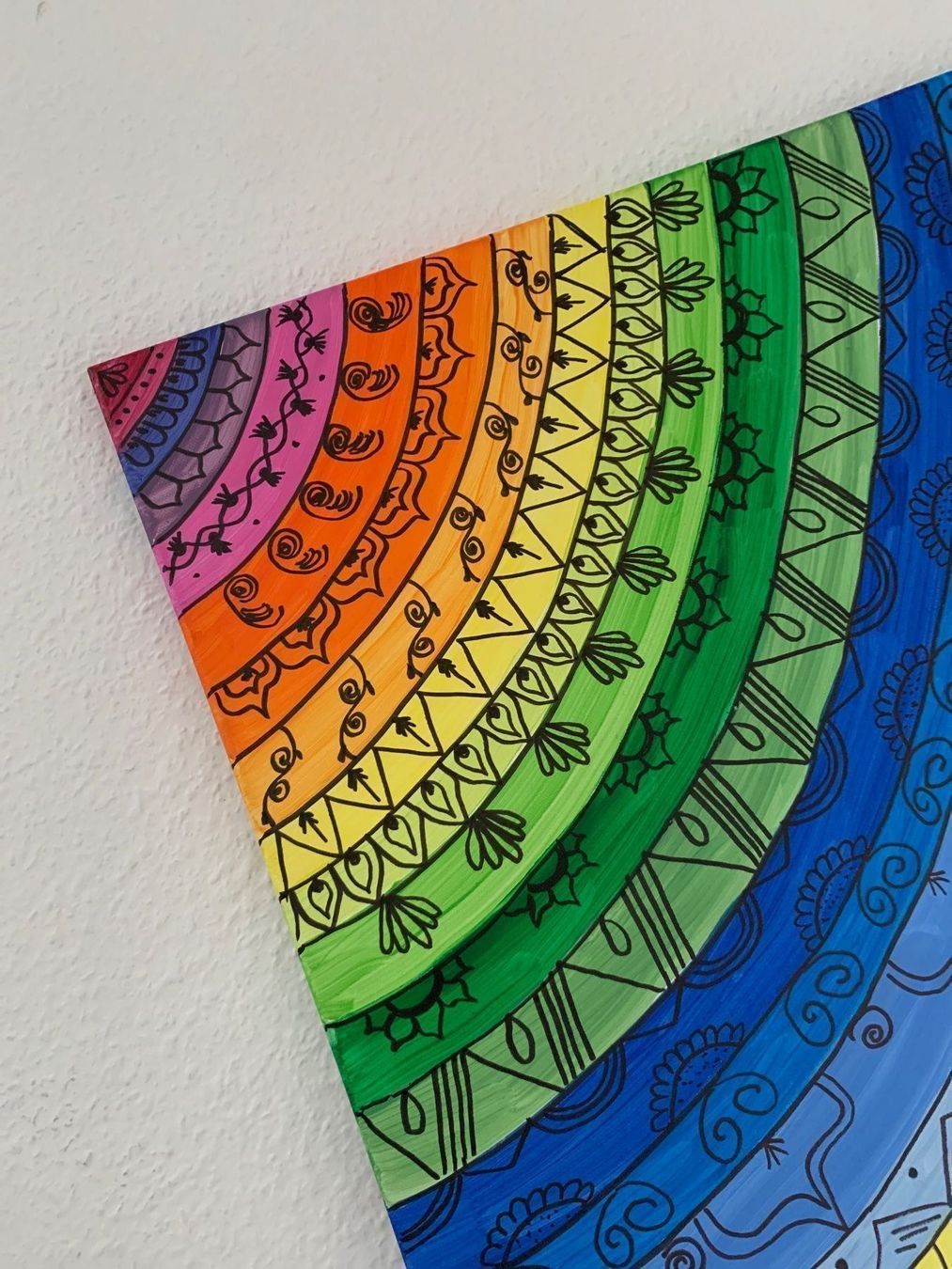 Dipinti: Rainbow Mandala Acrylbild **Unikat** – Nuovo e nell'imballaggio originale da Regensdorf venduto da Spyke55 5