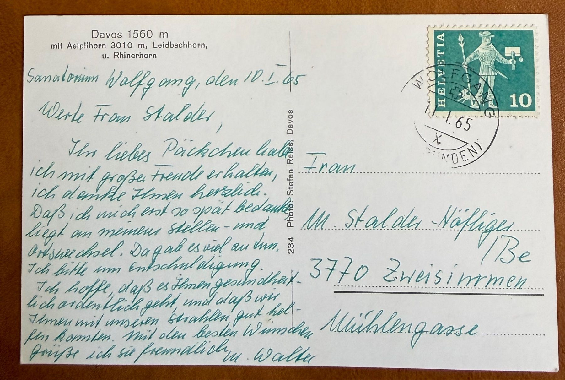Cartoline postali: Davos - Belle vue 1965 – Usato da Lutry venduto da Ediego 1