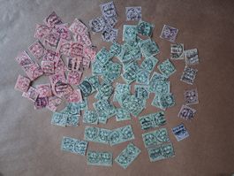 a/ 90+ versch. Ziffern gestempelt, gelöst. Schöne Marken