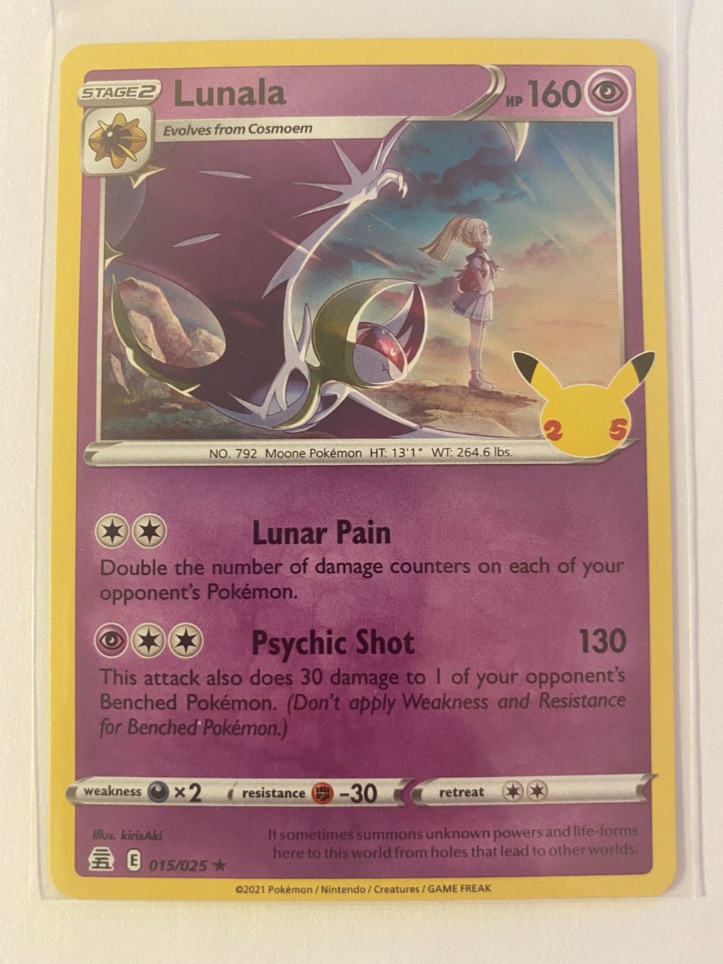 Pokémon Carte collezionabili: Pokemon Lunala 015/025 Celebrations EN – Nuovo (secondo la descrizione) da Weingarten-Kalthäusern venduto da McGmavlo