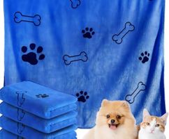Hunde Handtuch 100x60 cm (blau)
