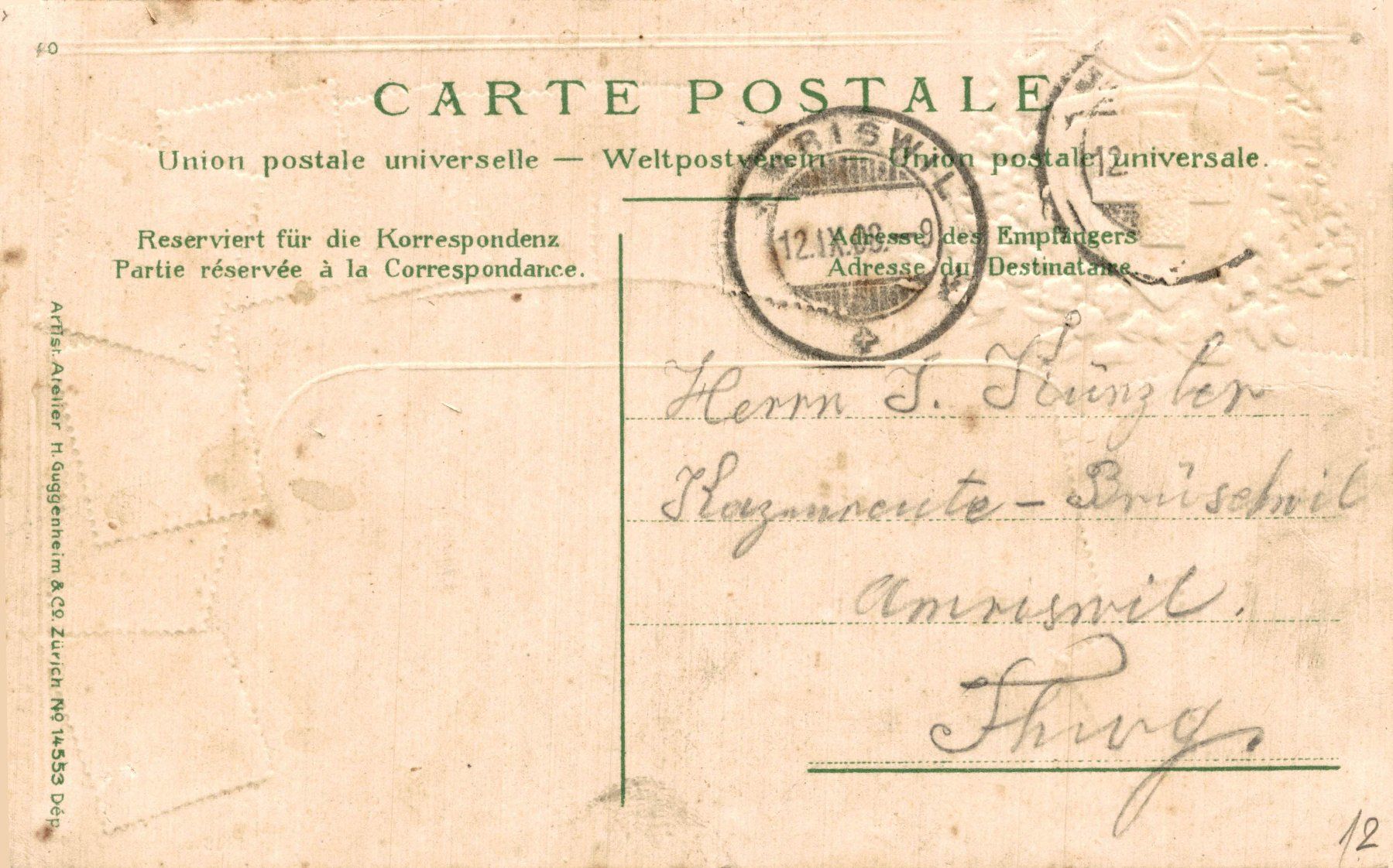 Cartes postales: Weinfelden. Prägerand mit Schweizer Briefmarken – D'occasion à Bronschhofen par Astore 1