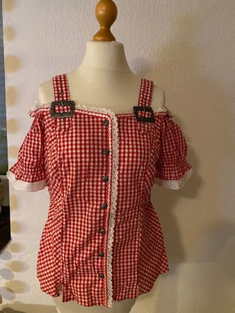 süsse Dirndl Bluse, rot/weiss kariert, Gr. 38 *NEU*