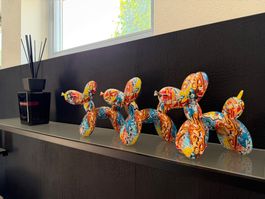 Dekofigur Ballon Hund Set 1 Stk. bunter Graffiti-Stil