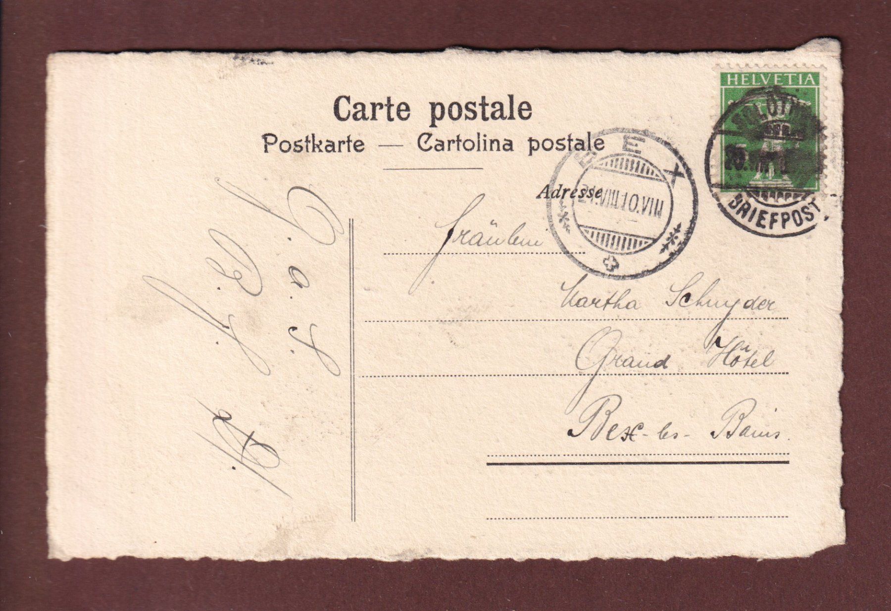 Cartoline postali: SOLOTHURN - Einsiedelei St. Verena - 1910 – Usato da Pully venduto da nicecards 1