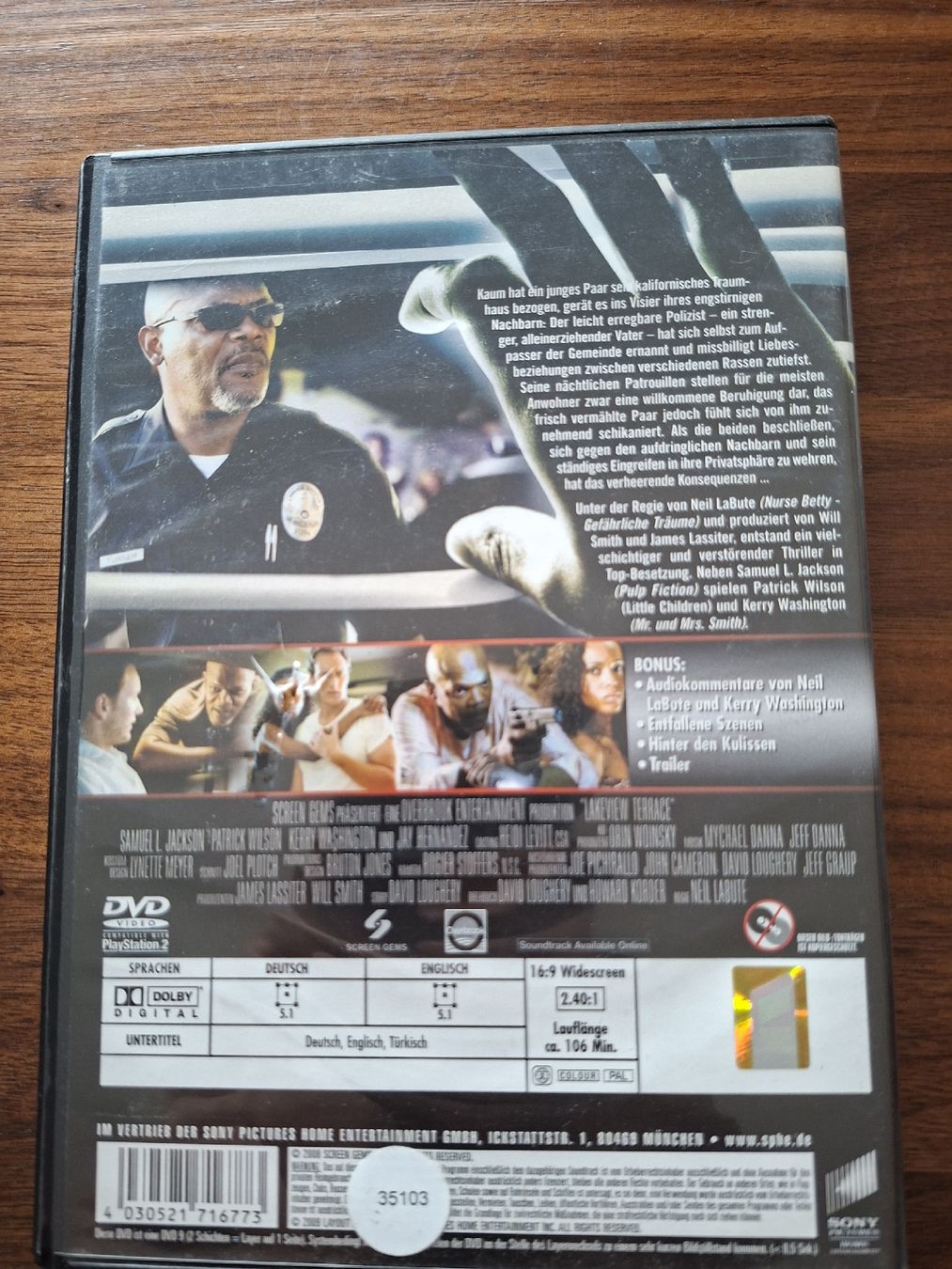 Tutti i DVDs: Lakeview Terrace DVD  – Usato da Netstal venduto da sven24928 2
