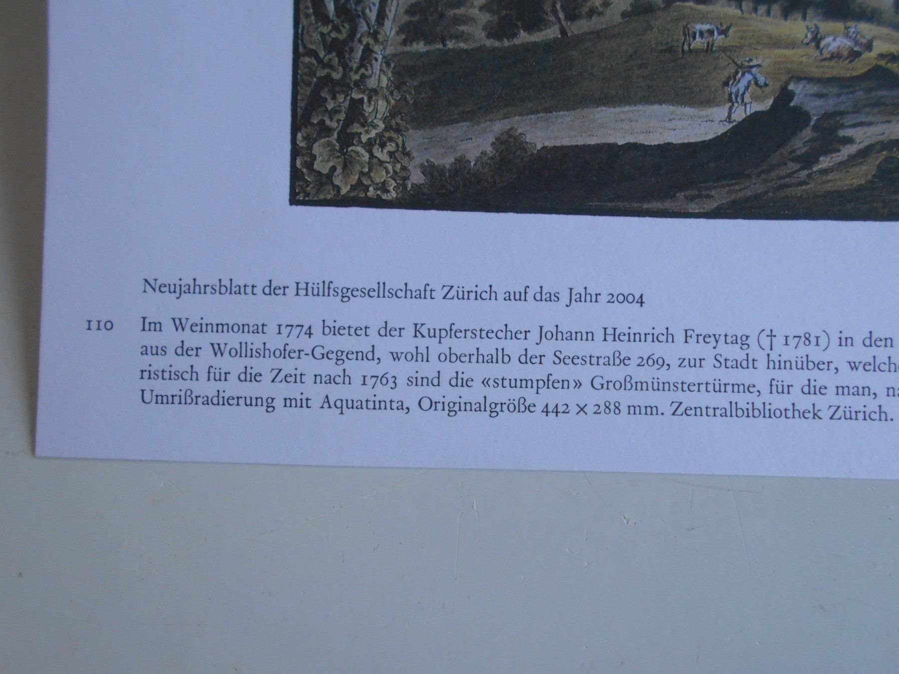 Incisioni: Neujahrsblatt Zürich 2004 – Usato da Zürich venduto da swisscristal01 1