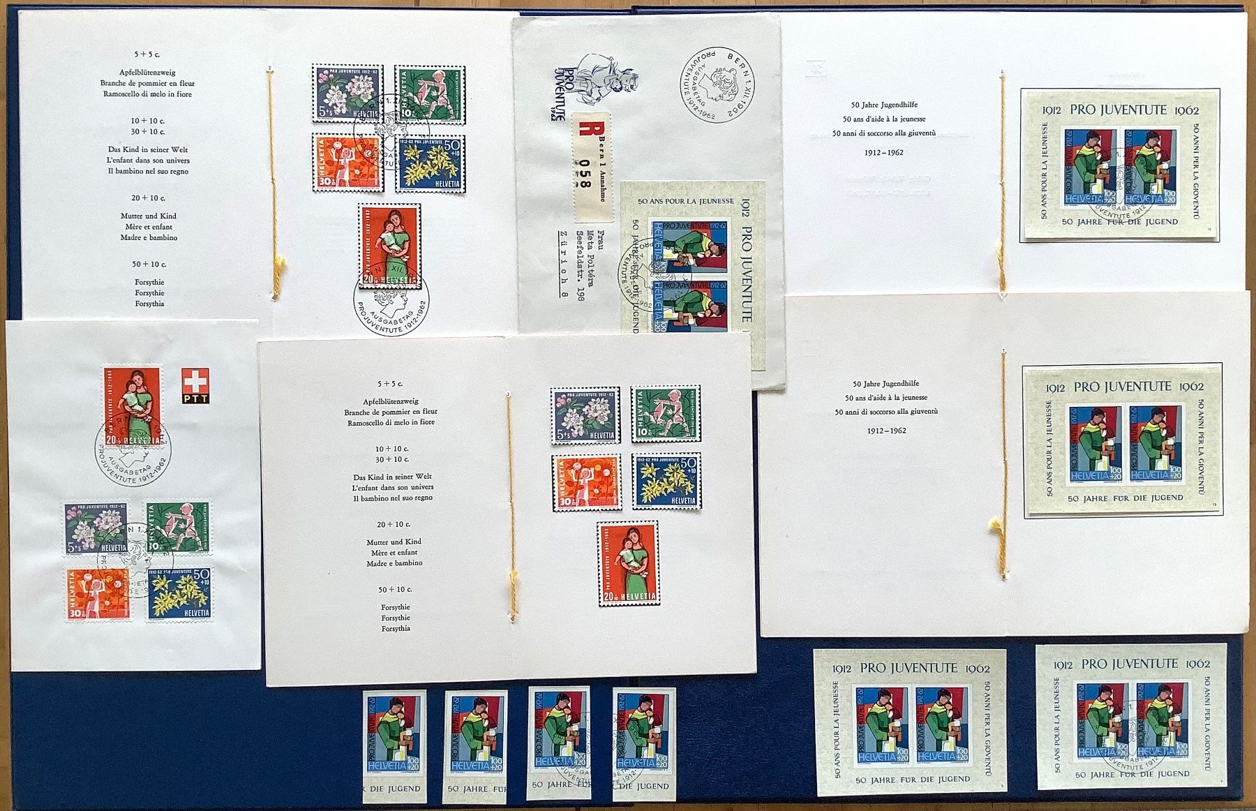 Tutti i francobolli: 1962 - Pro Juventute Div. FDC + Blocks + Einzel **& ET – Nuovo (secondo la descrizione) da Liestal venduto da Pep3
