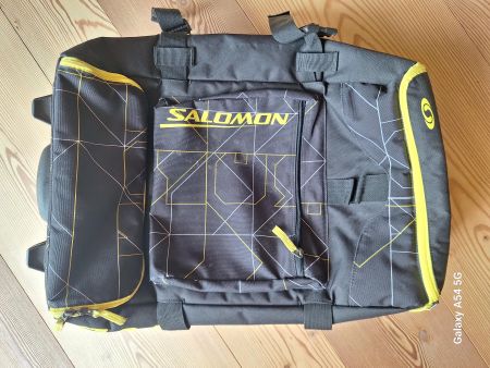 Salomon Trolley Reisetasche schwarz gelb Muster guter Zus...