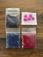 3 Päckchen Jelly Beads (blau/rot/schwarz) für Blumenvasen