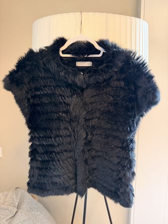 Stefanel rabbit fur vest, size S, like new, Fall trend
