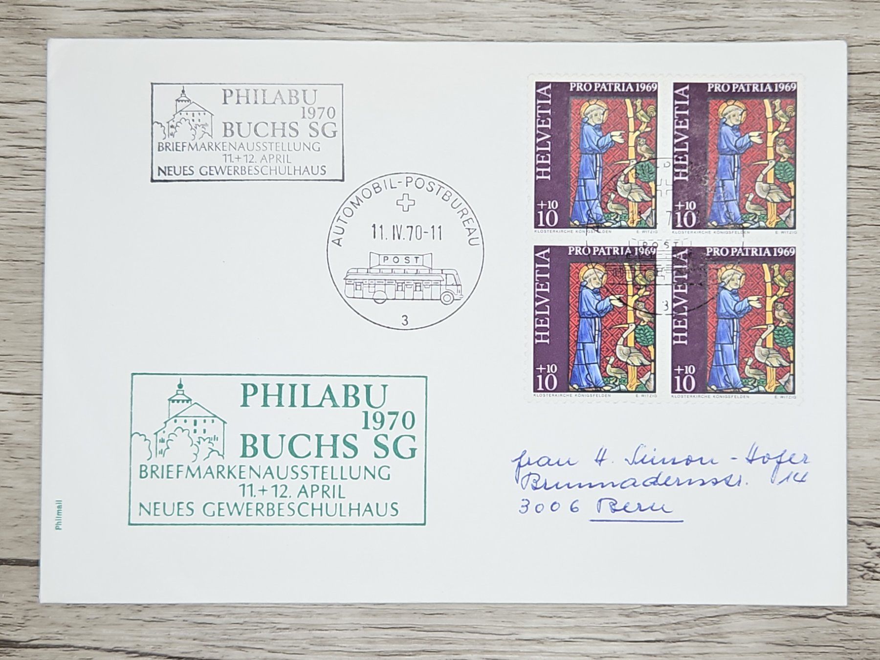 Tutti i francobolli: CL18 Enveloppe + Timbre Suisse 1970 – Usato da Cousset venduto da Patrick_Collections