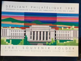 UNO Genf 1981 alle Briefmarken des Jahres Folder gestempelt
