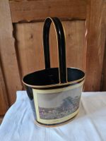 Vintage Flaschen Korb Metall Jagd Motiv