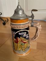 Münchner Bierkrug mit Zinndeckel   - 23 cm