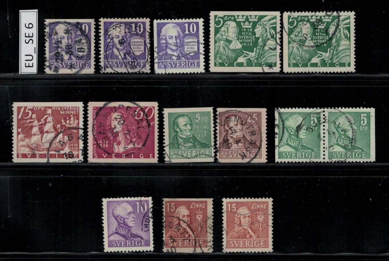 Tutti i francobolli: Schweden 1938/39, gestempelt, EU_SE6 – Usato da Erlenbach ZH venduto da panstamps