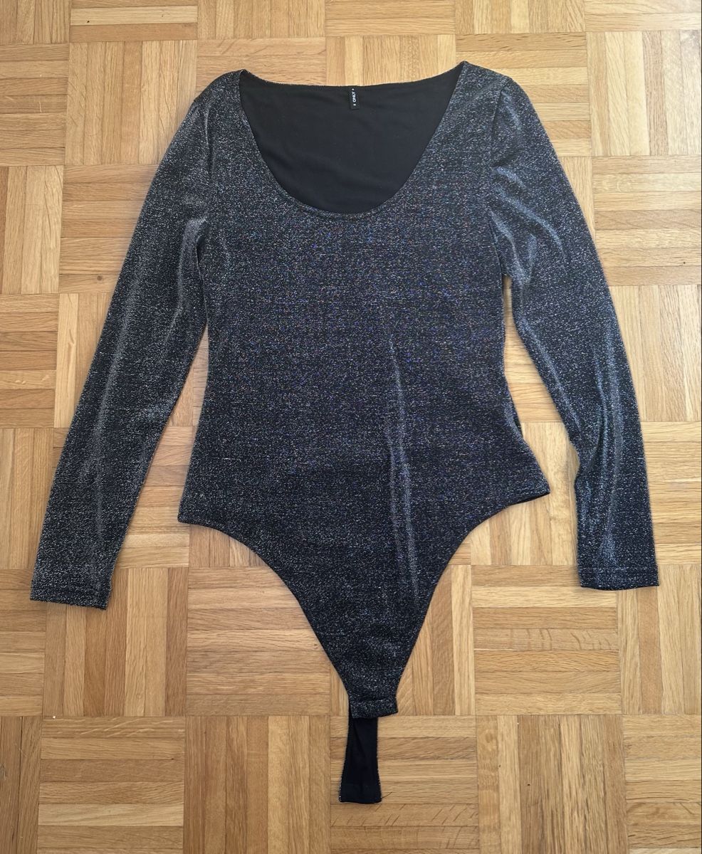 Only Top: Glitzer Bodysuit Schwarz, Gr. XL, Only – Usato da Zürich venduto da alex124 1