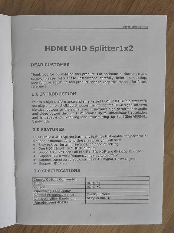 Adattatori: Blank 4K HDMI Splitter 2-fach, KVM – Nuovo (secondo la descrizione) da Fahrweid venduto da Bababo000 3