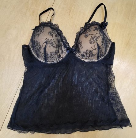 Nuisette noire dentelle, taille XL - Élégante et sexy!
