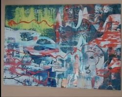 Gemälde " Leuchten im Chaos" handmade 50×70