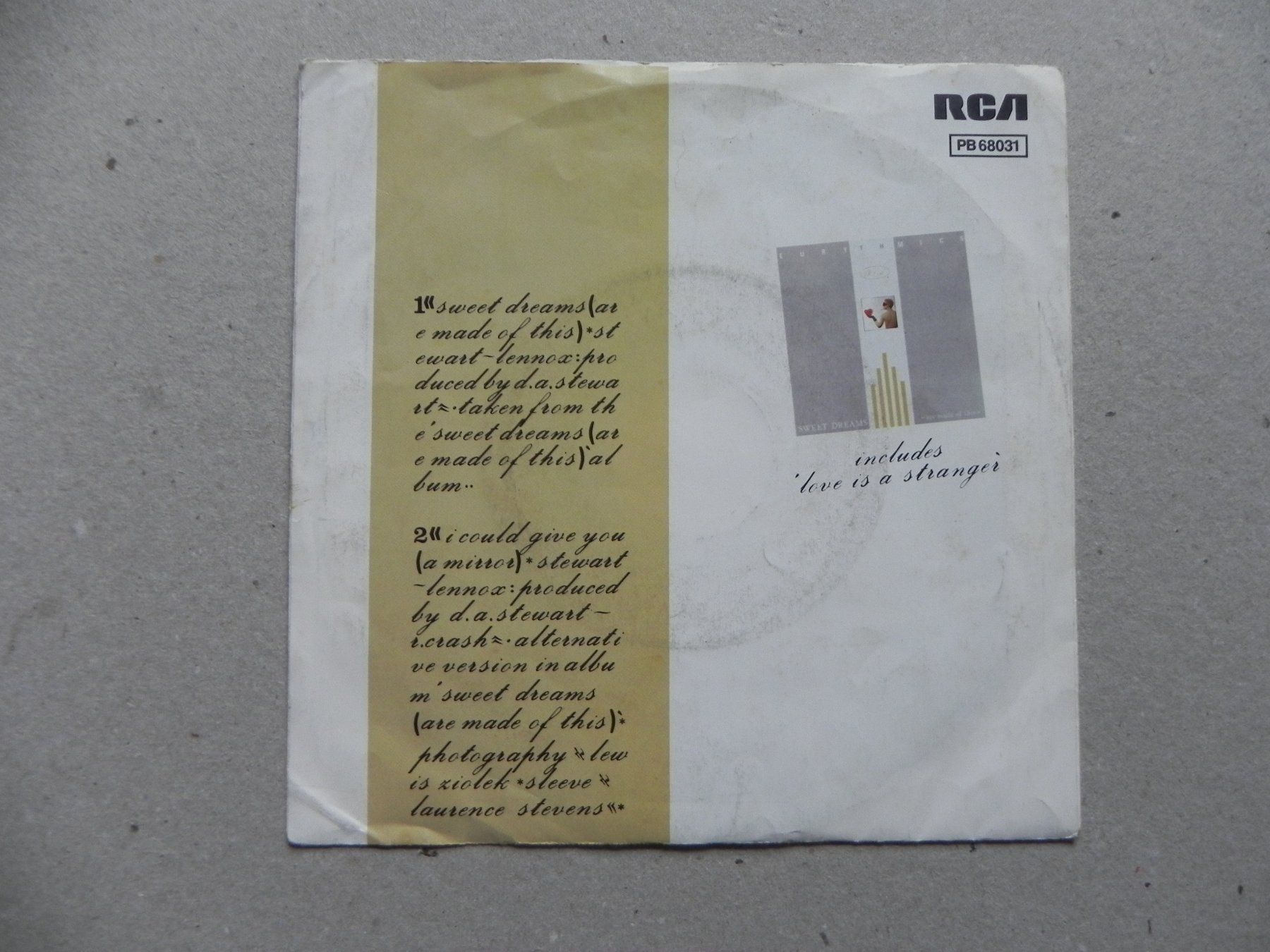 Dischi in vinile: Single brit. Pop Duo Eurythmics 1982 Sweet Dreams – Usato da Siebnen venduto da krimsie 1