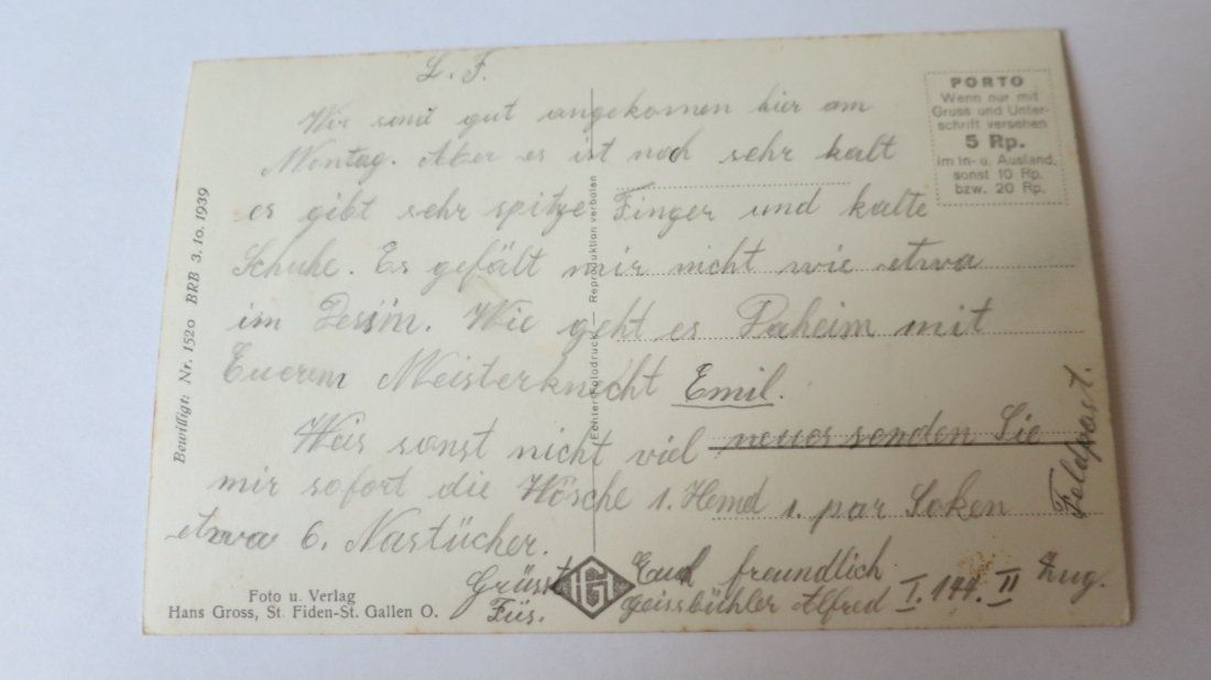 Cartoline postali: Jona / SG - um 1940 – Usato da Jona venduto da centumprata 1