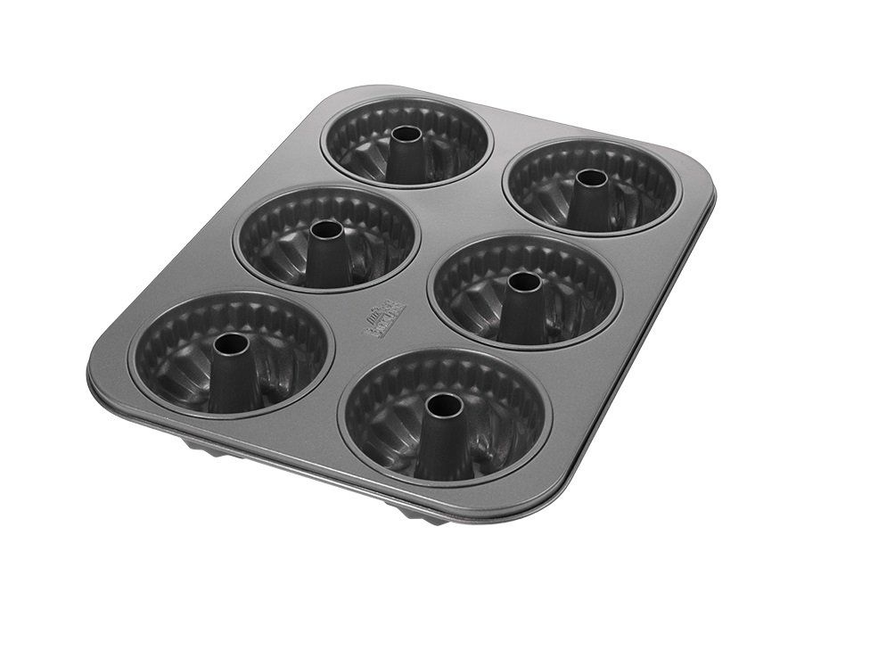 Teglie da forno: BIRKMANN EASY Baking Mini-Gugelhupfblech 10cm, 6-fach – Nuovo e nell'imballaggio originale da Kägiswil venduto da nick333