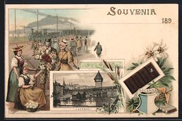Luzern, Ortspartie mit Brücke, Passante