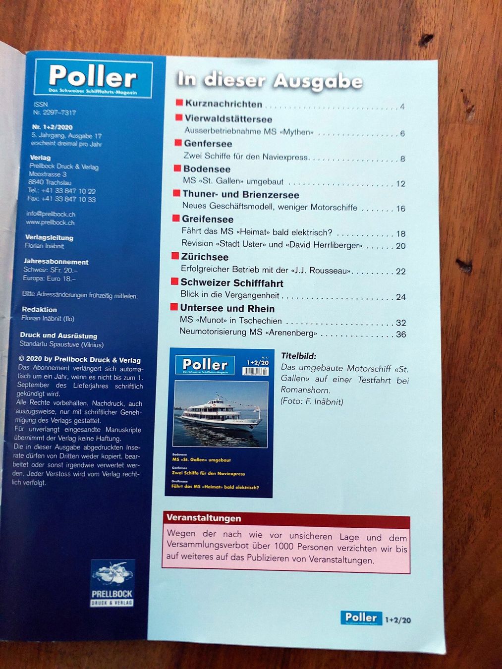 Riviste & Magazine: Poller Schiff-Magazin 1+2/2020 - Prellbock – Usato da Schönenwerd venduto da Steidi 1
