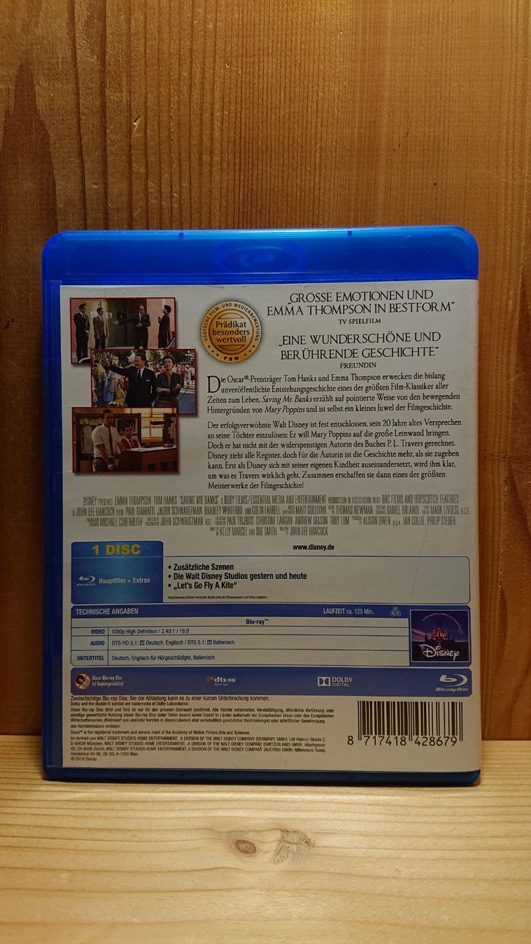 Tutti i DVDs: SAVING MR. BANKS Blu-Ray mit Emma Thompson – Usato da Wilderswil venduto da Exebub 1