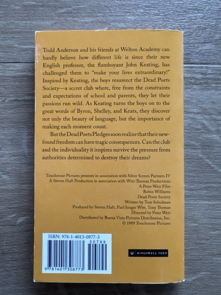 Libri: Dead Poets Society - N.H. Kleinbaum – Usato da Wil SG venduto da Deborah1997 1