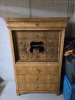antiker Sekretär Holz massiv, mit Schubladen und Geheimfach