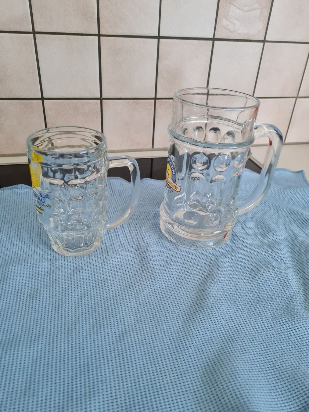 Bicchieri: 2x Glas Bierkrüge Sonnenbräu Rebstein – Usato da Salez venduto da muss-ich-haben-02 1