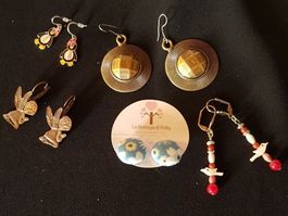 Lot 6 Stk. Vintage Ohr Schmuck Ohrringe Neu, Ref.21