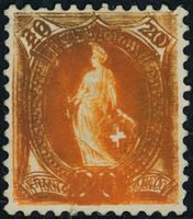 1882 - Stehende Helvetia - Abart