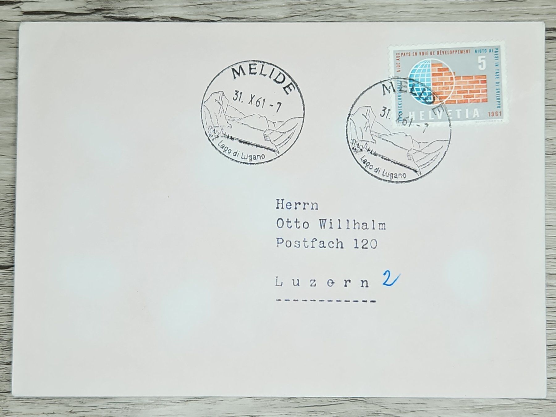 Tutti i francobolli: CL02 Enveloppe + Timbre Suisse 1961 – Usato da Cousset venduto da Patrick_Collections