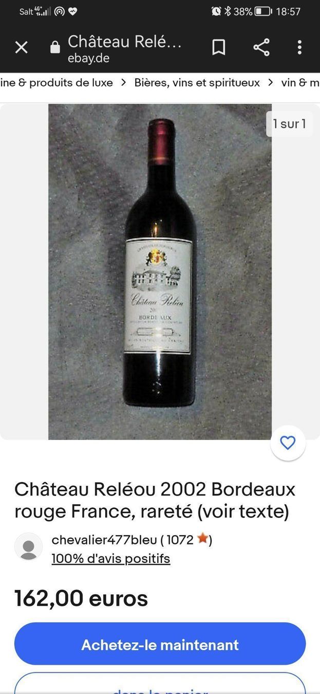 Vino: 2x CHÂTEAU RELÉOU 2002 RARE! – Nuovo (secondo la descrizione) da Genève venduto da Leboucheoreilles 6