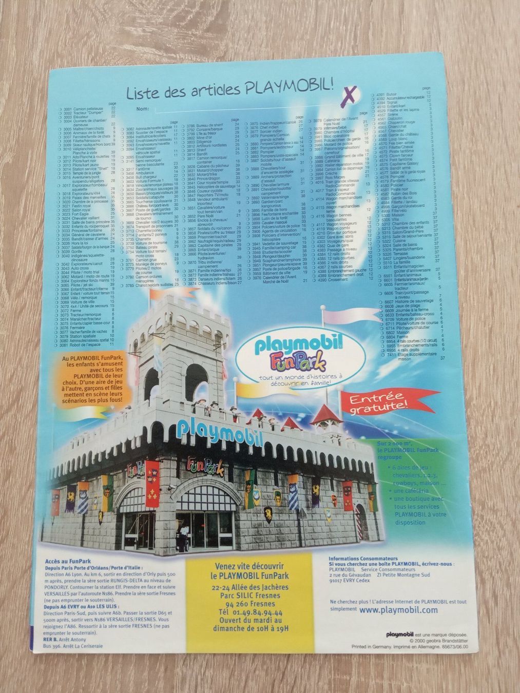 Catalogue Playmobil 2000 FR (Gebraucht) in Champtauroz für CHF