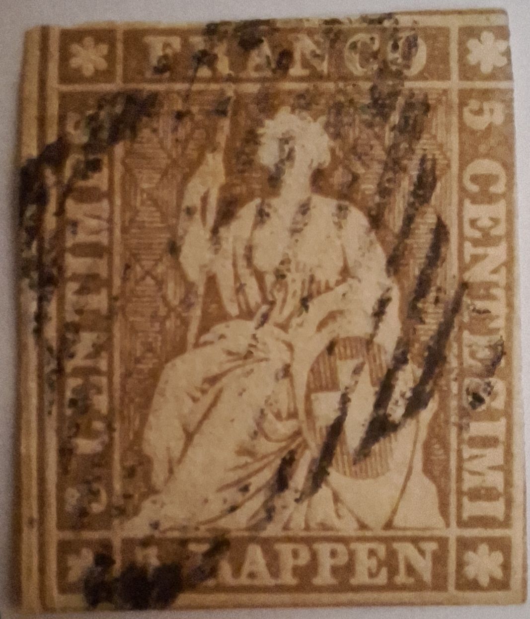 Tutti i francobolli: Strubel 22F mit Attest Kat. 1400.- – Usato da Balgach venduto da SIMEON27