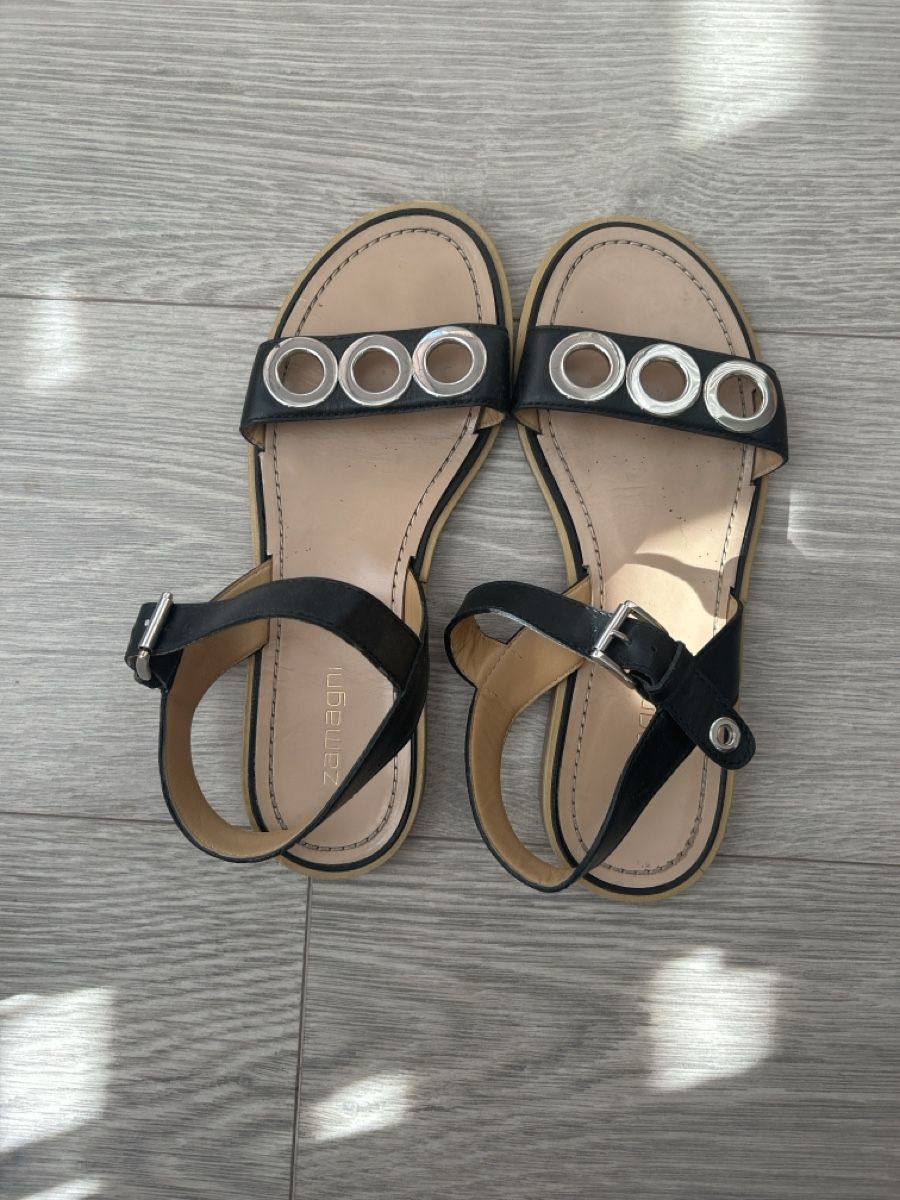 Damenschuhe: Zamagni Black Leather Sandals, Size 38 – Gebraucht aus Zürich von ThePicker 2