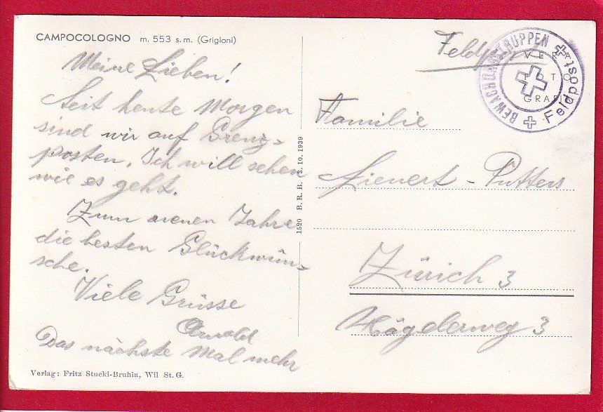 Cartoline postali: AK CAMPOCOLOGNO – Usato da Grüningen venduto da Kartensammler 1